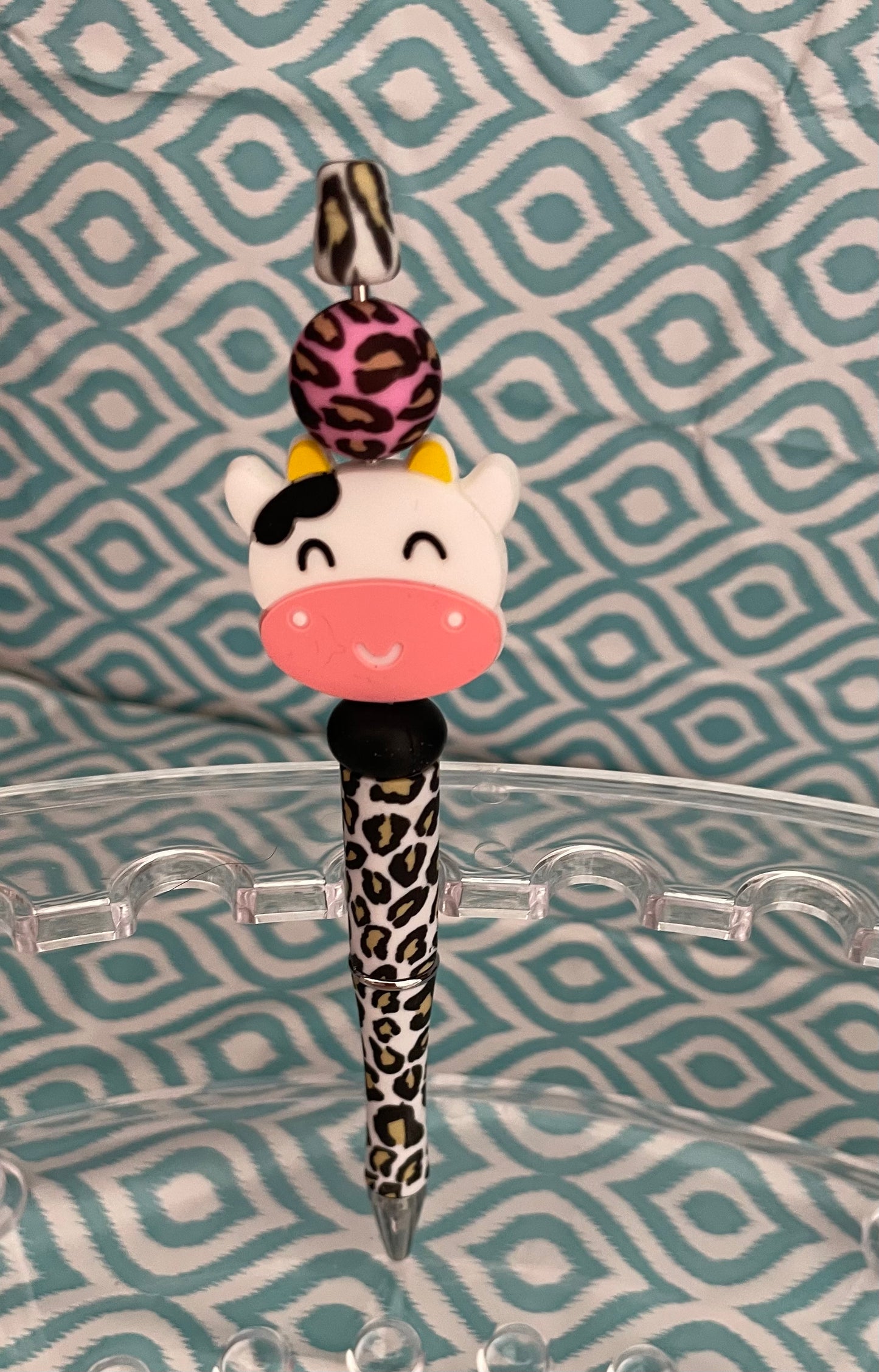 Cheetah cow beadable pen