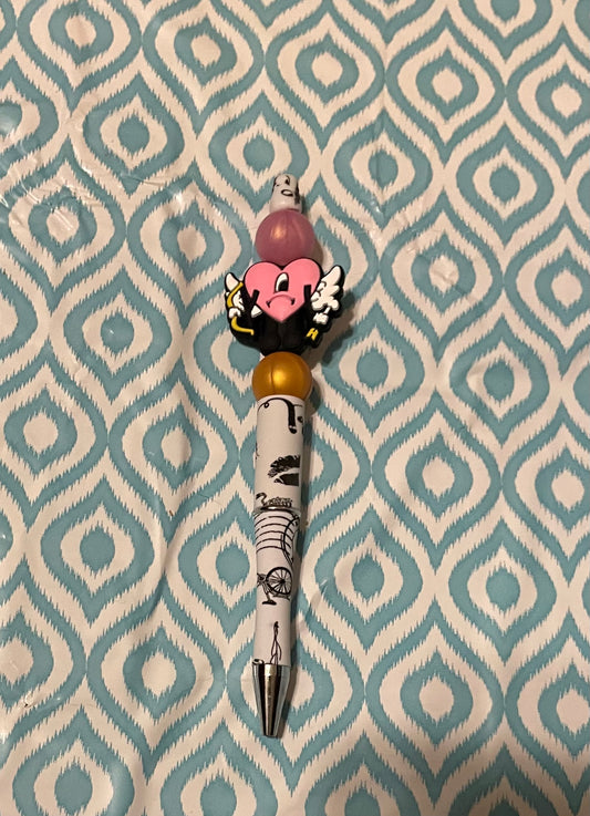 Fancy bad bunny beadable pen