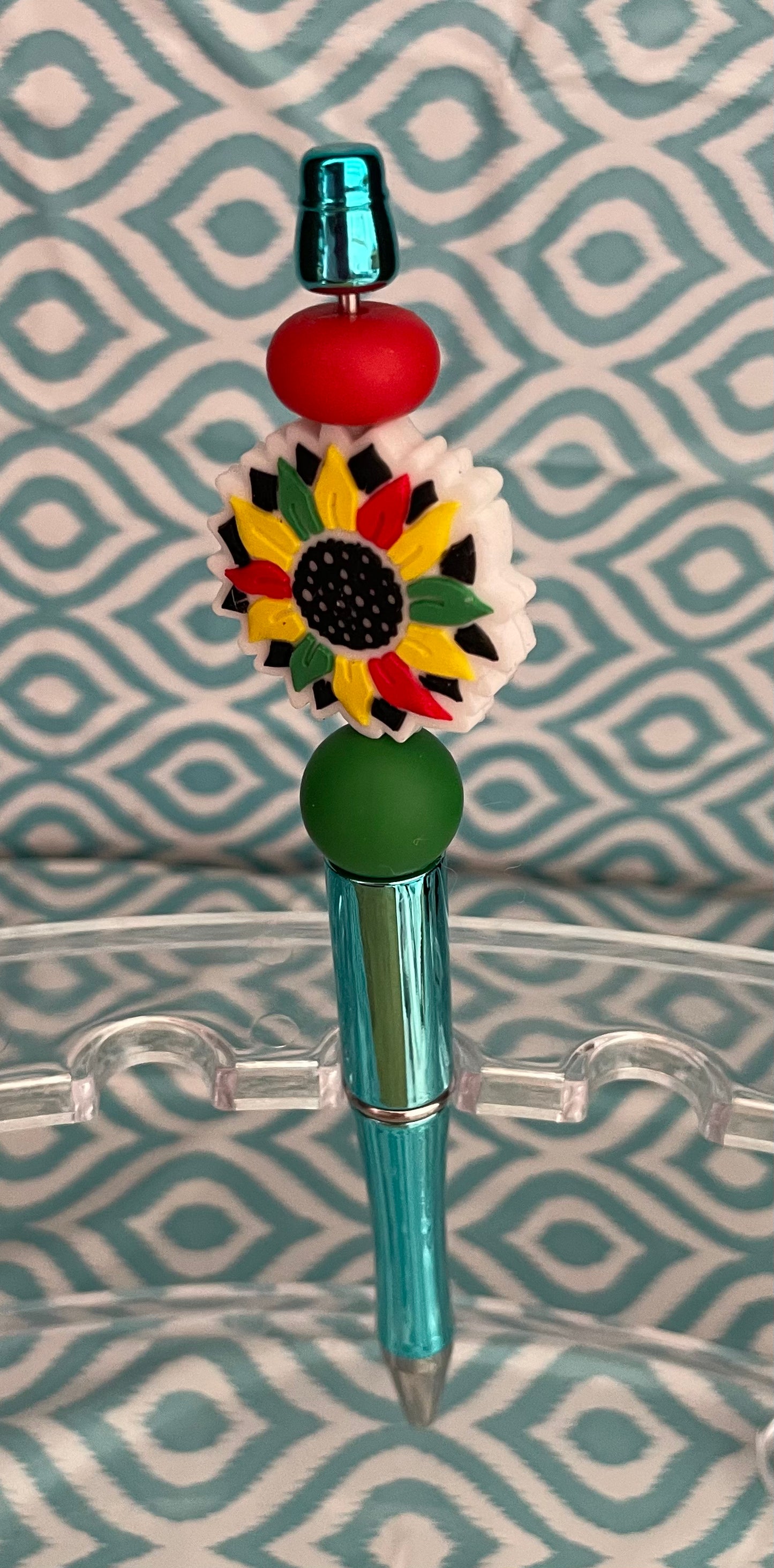 Bright sunflower beadable pen