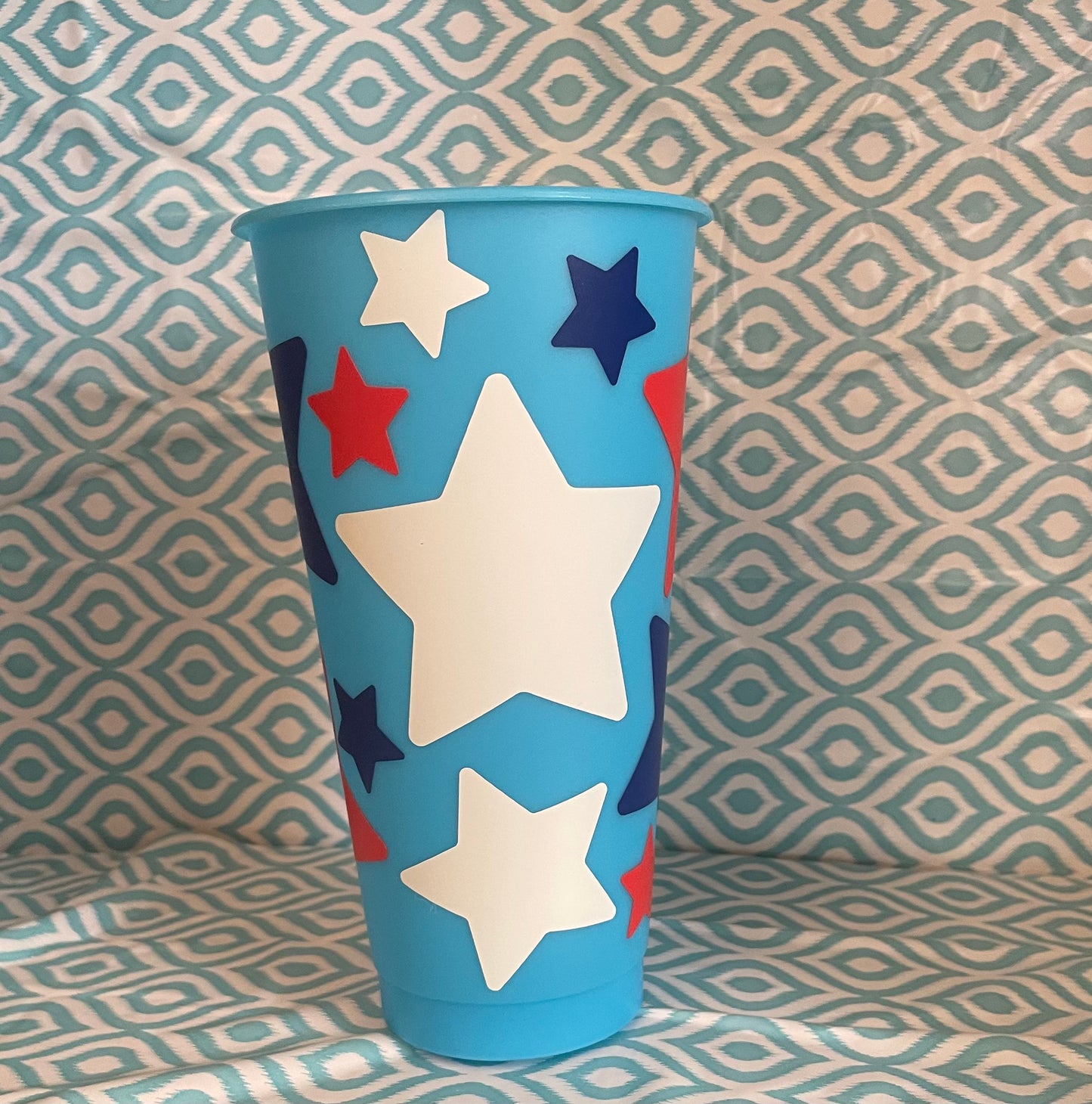 Red white blue stars cold cup