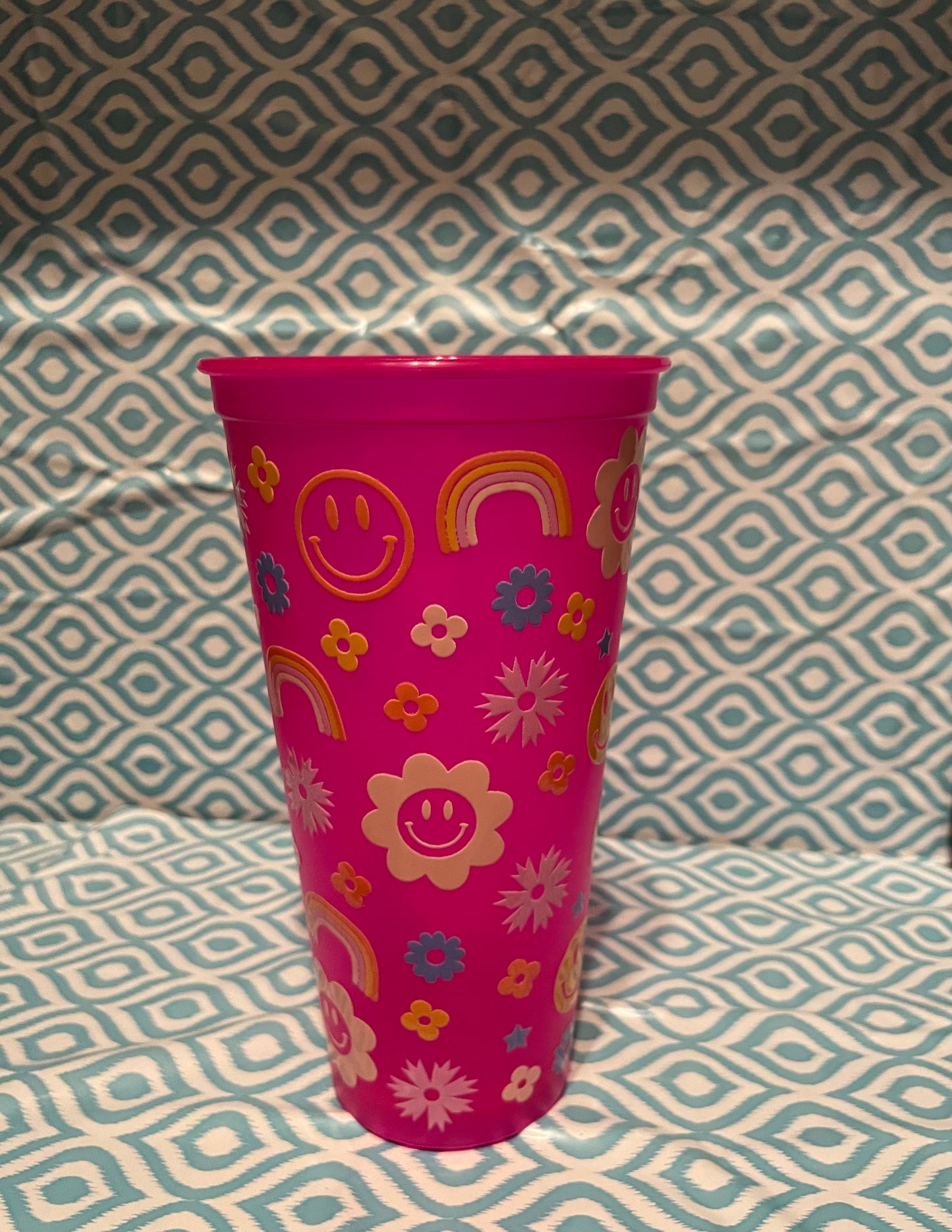 Dtf pattern cold cup pink