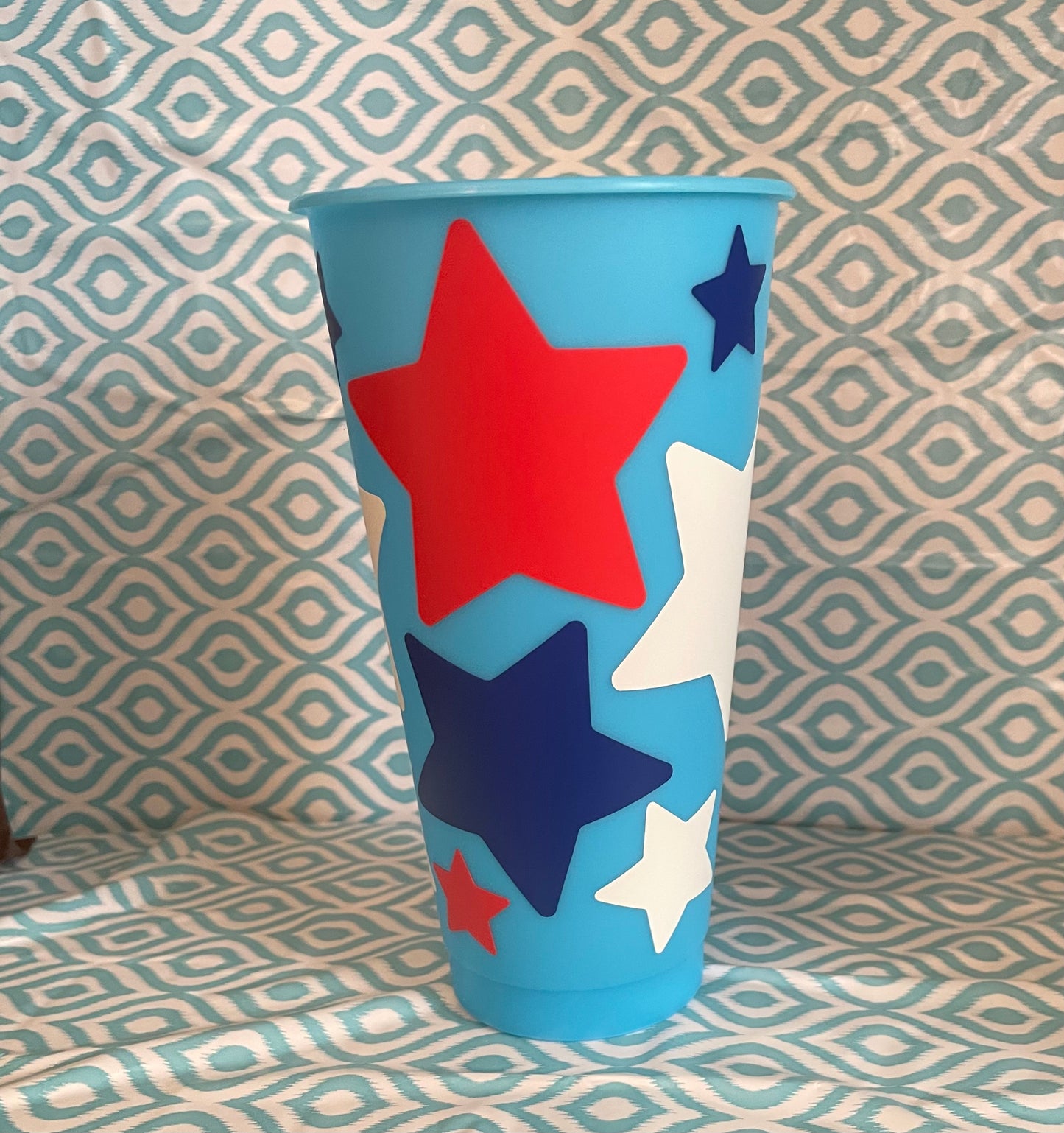 Red white blue stars cold cup