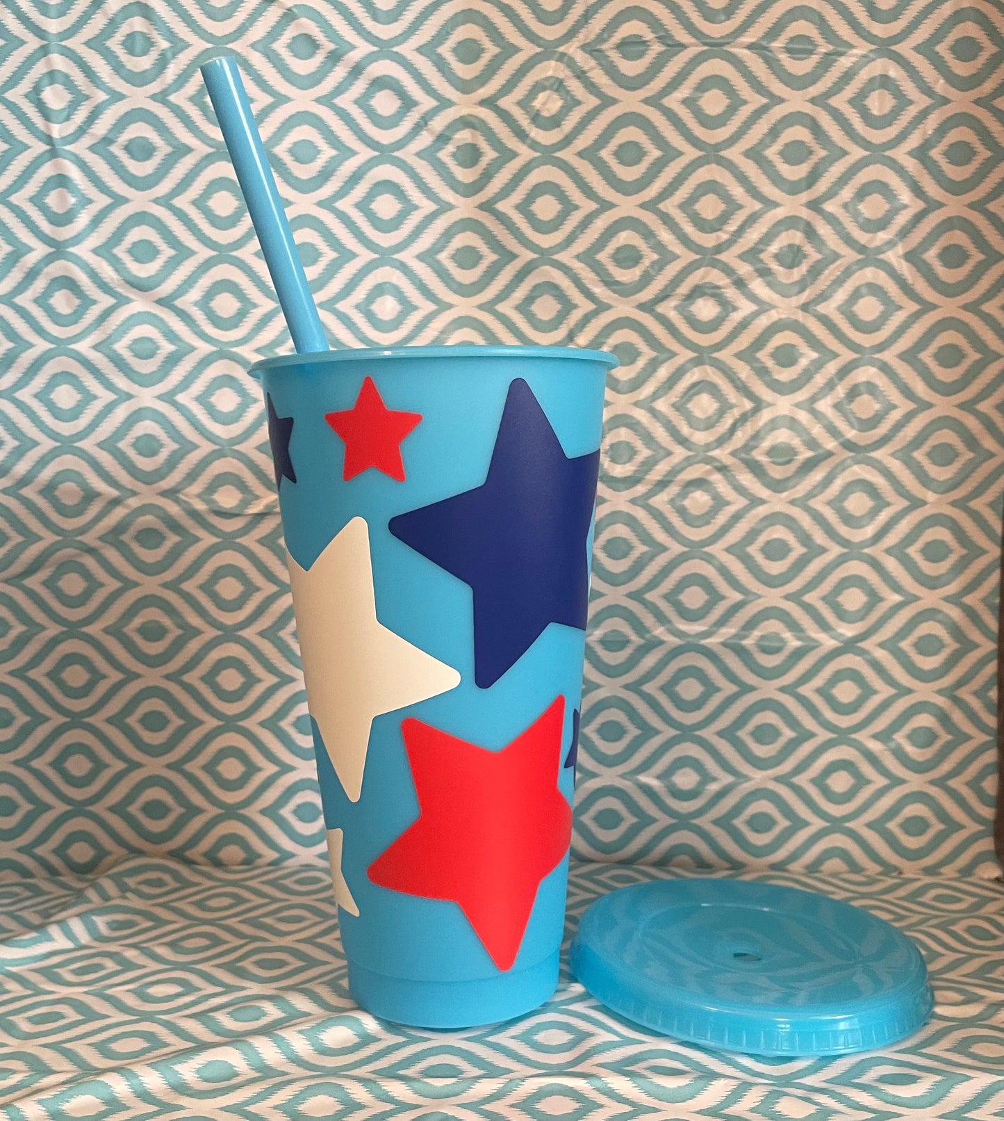 Red white blue stars cold cup