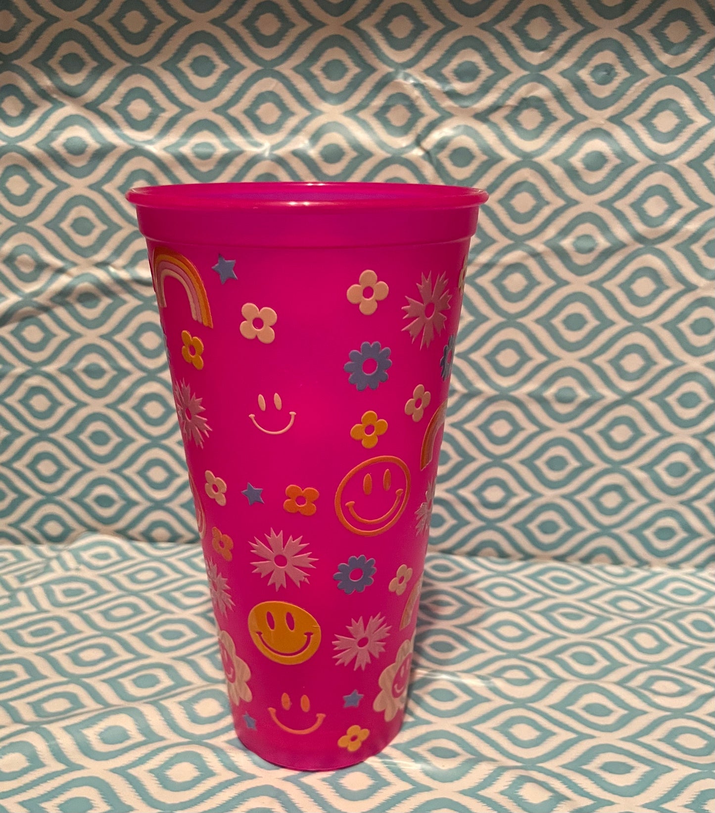 Dtf pattern cold cup pink