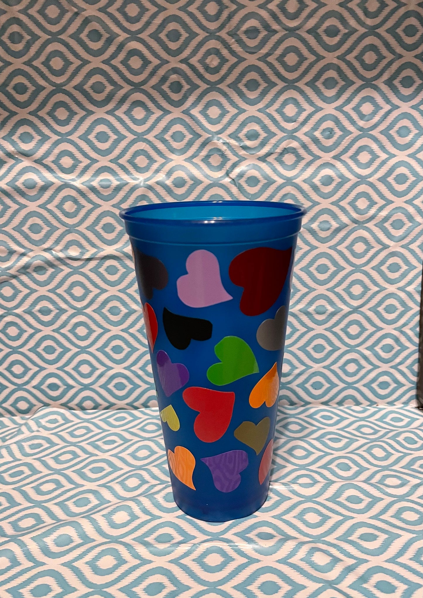 Mixed hearts cold cup blue