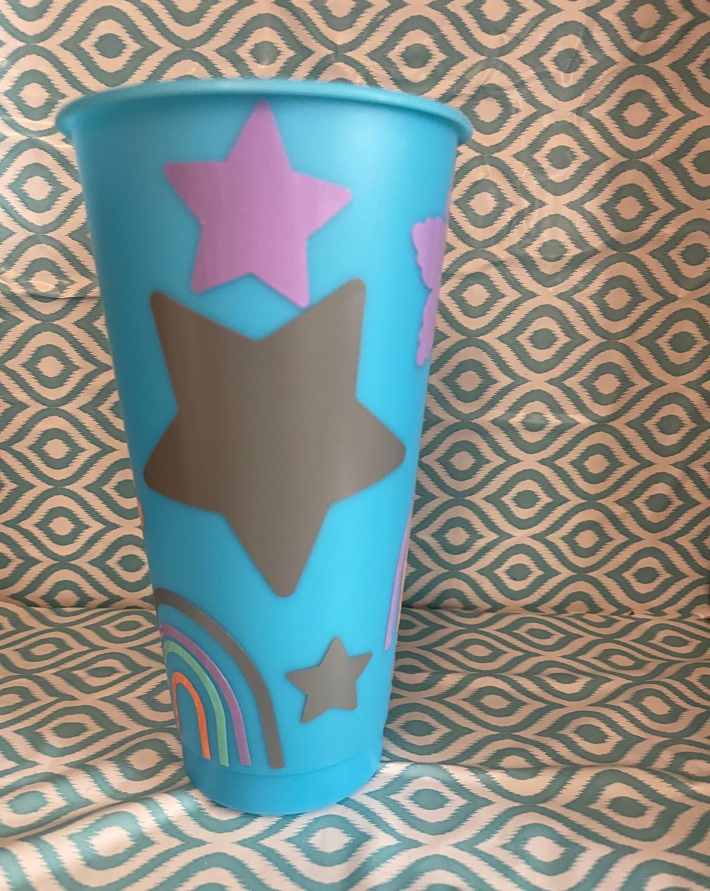 Rainbow flower star cold cup