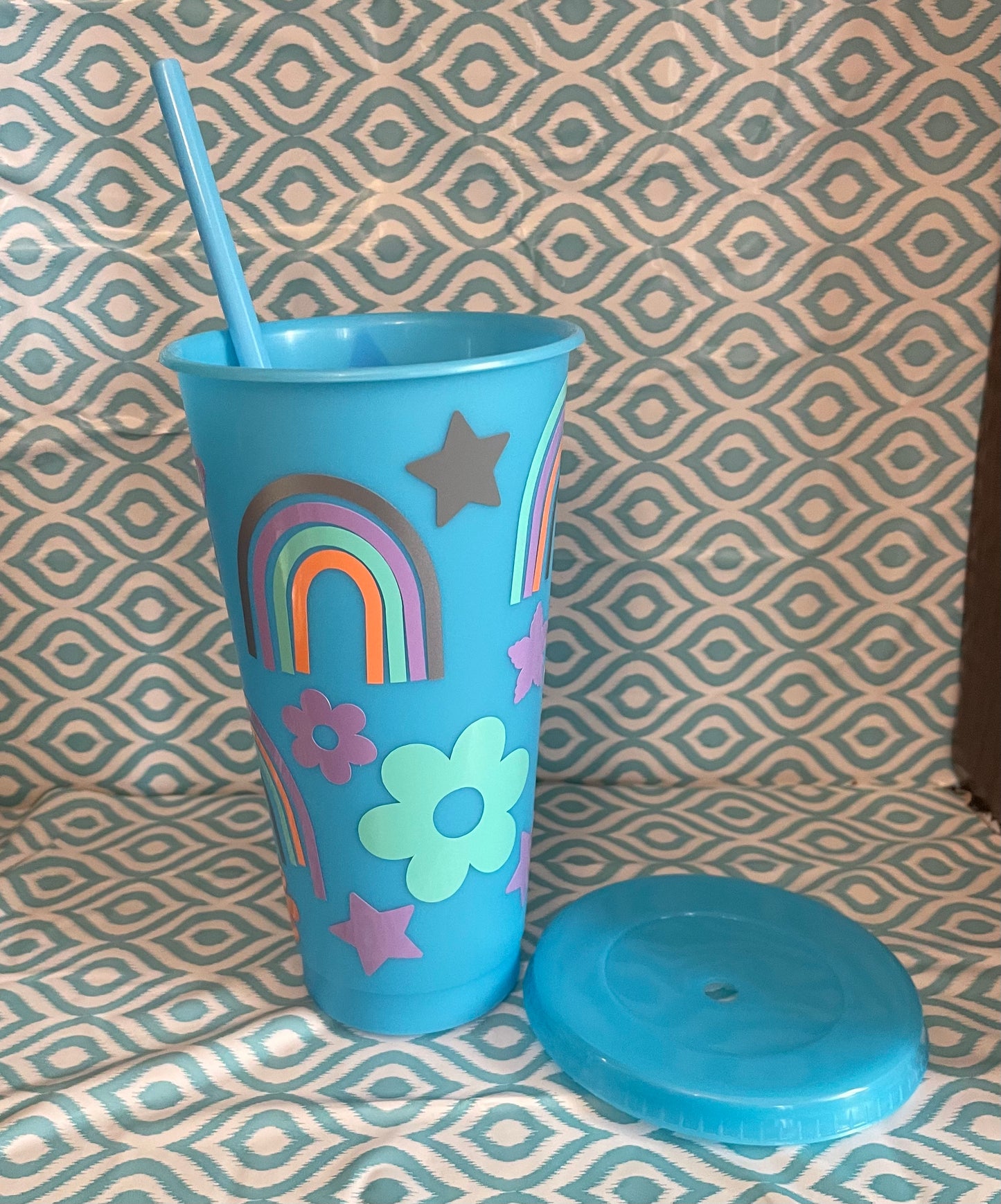 Rainbow flower star cold cup