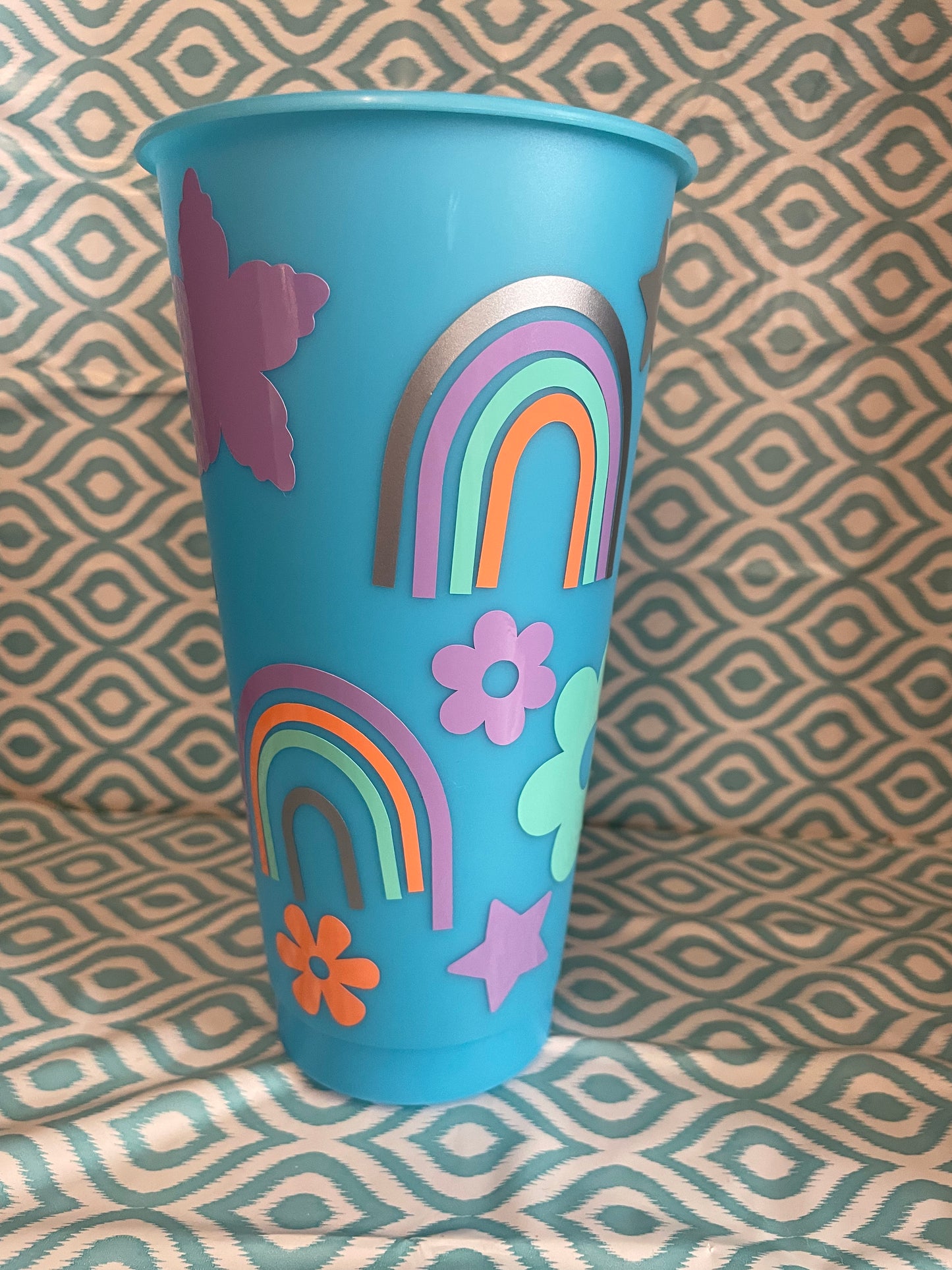 Rainbow flower star cold cup