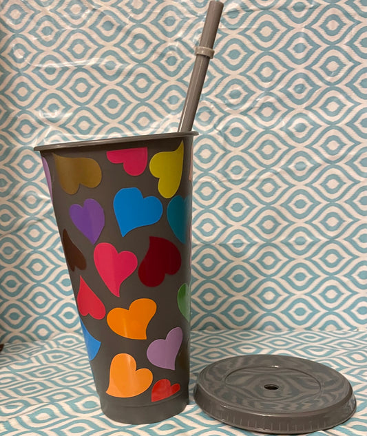 Mixed hearts cold cup gray