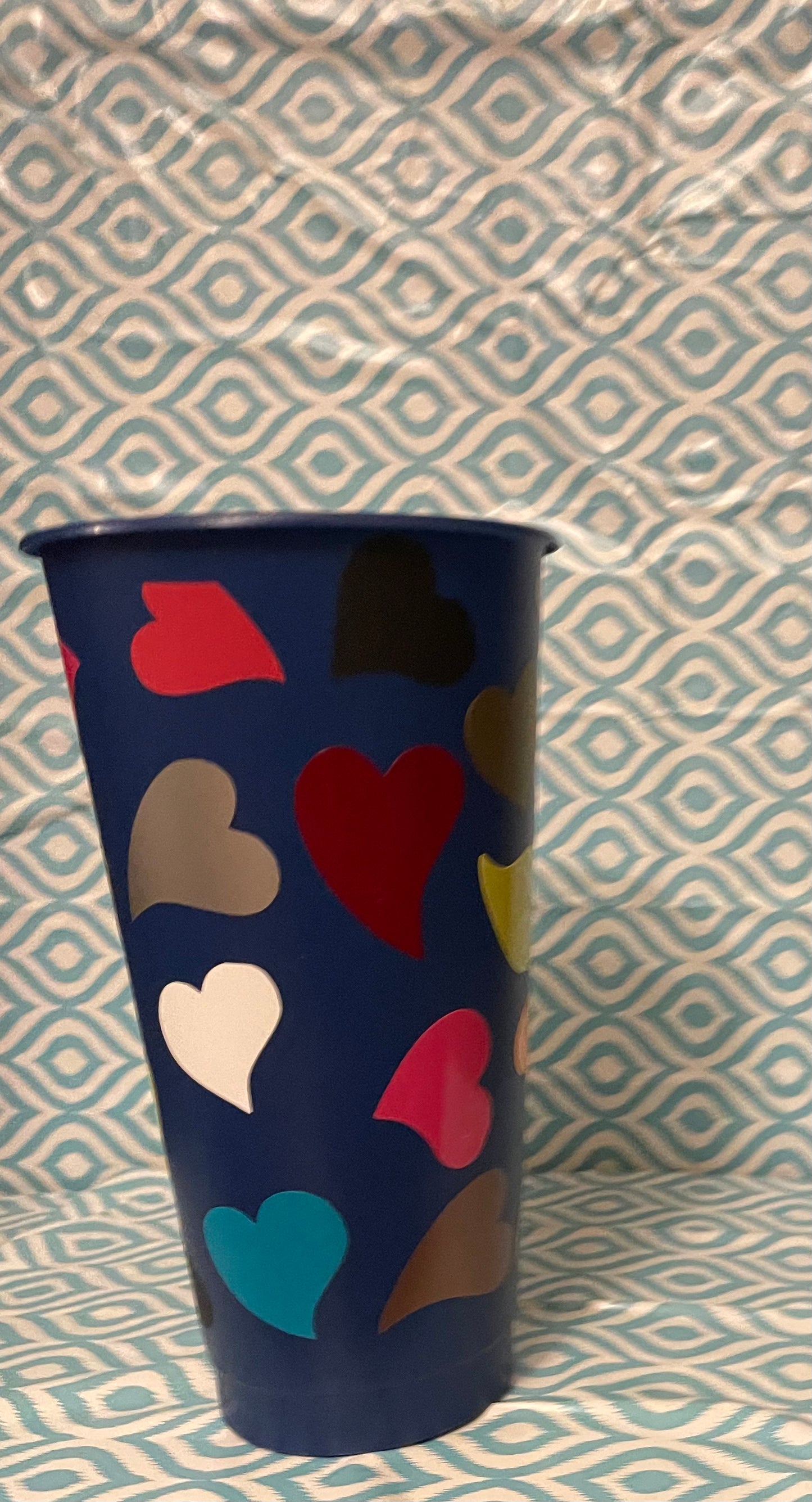 Mixed hearts cold cup navy