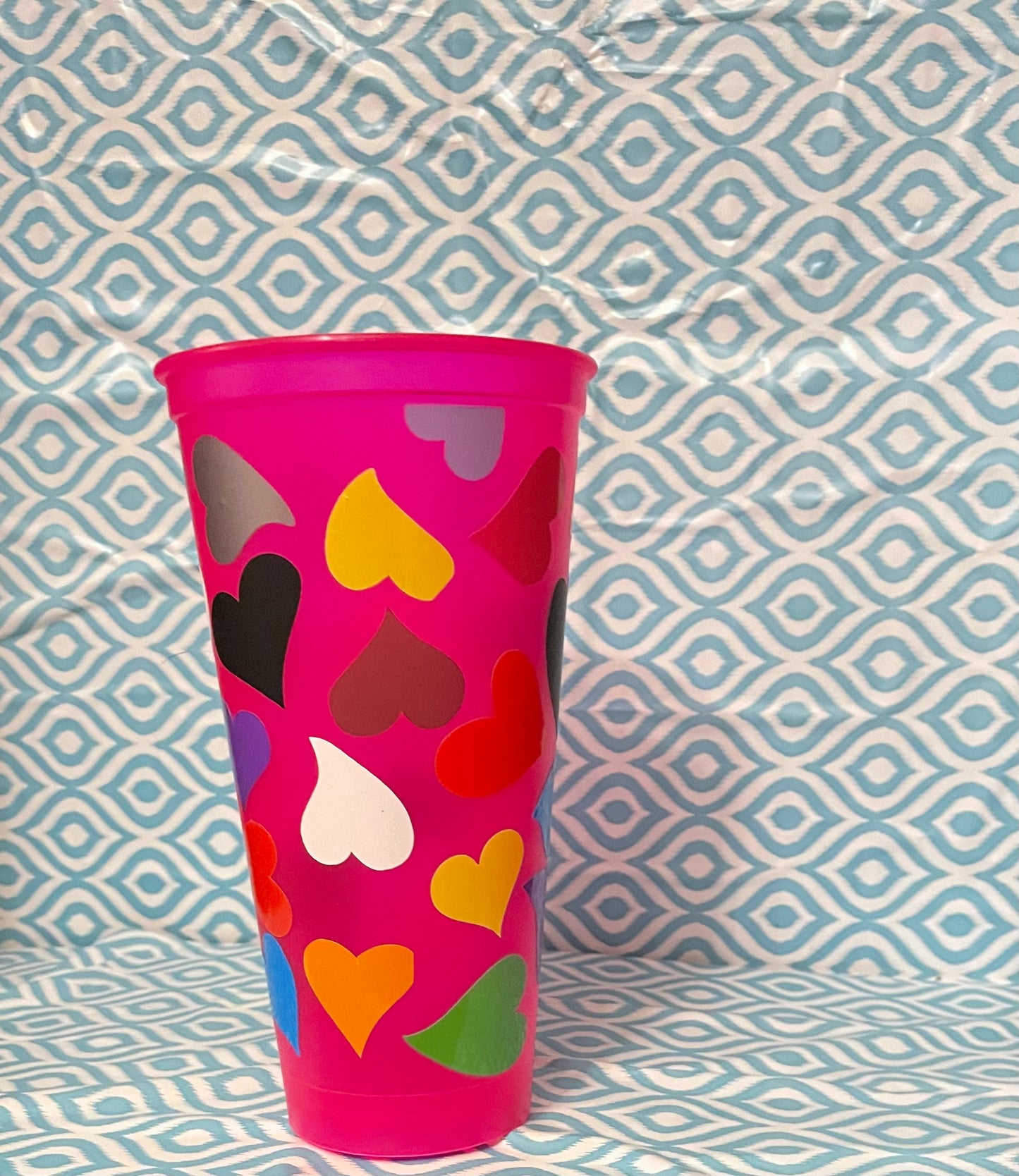 Mixed hearts cold cup pink