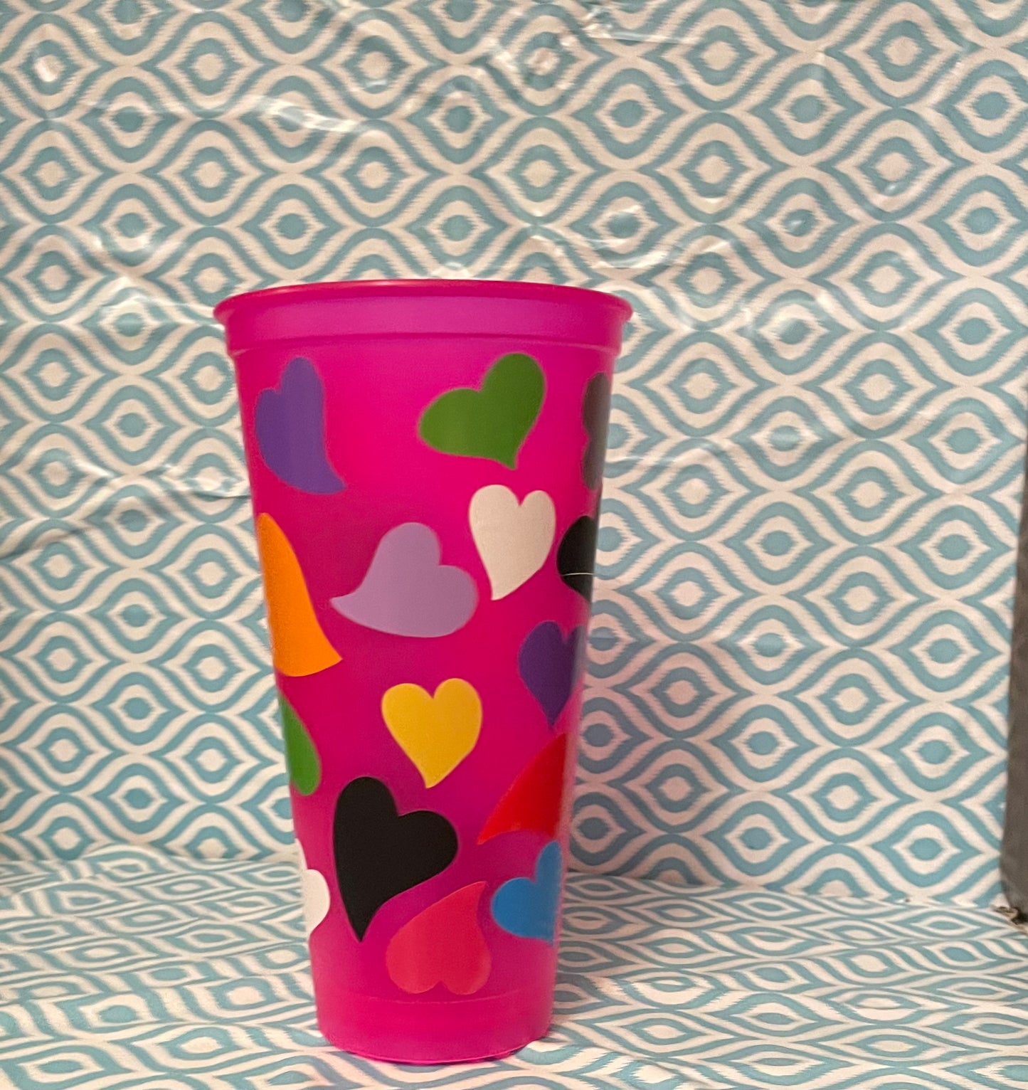 Mixed hearts cold cup pink