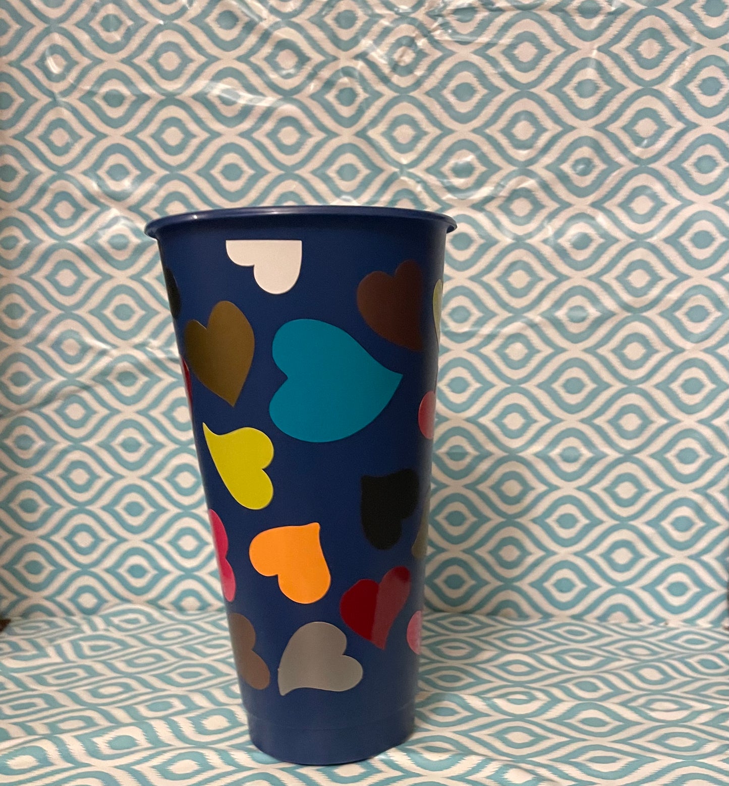 Mixed hearts cold cup navy