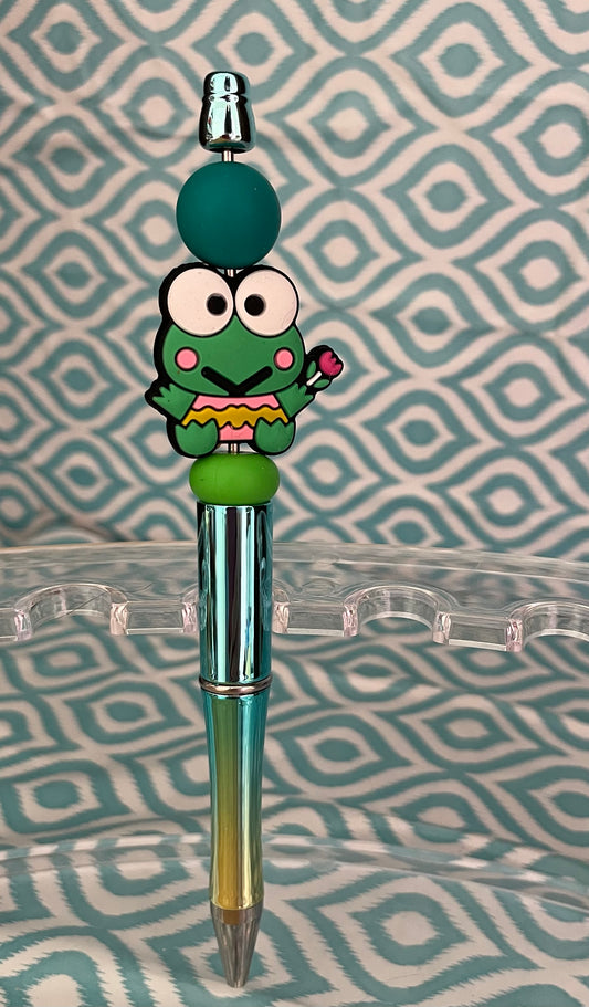 Cool frog with flower for you beadable pen