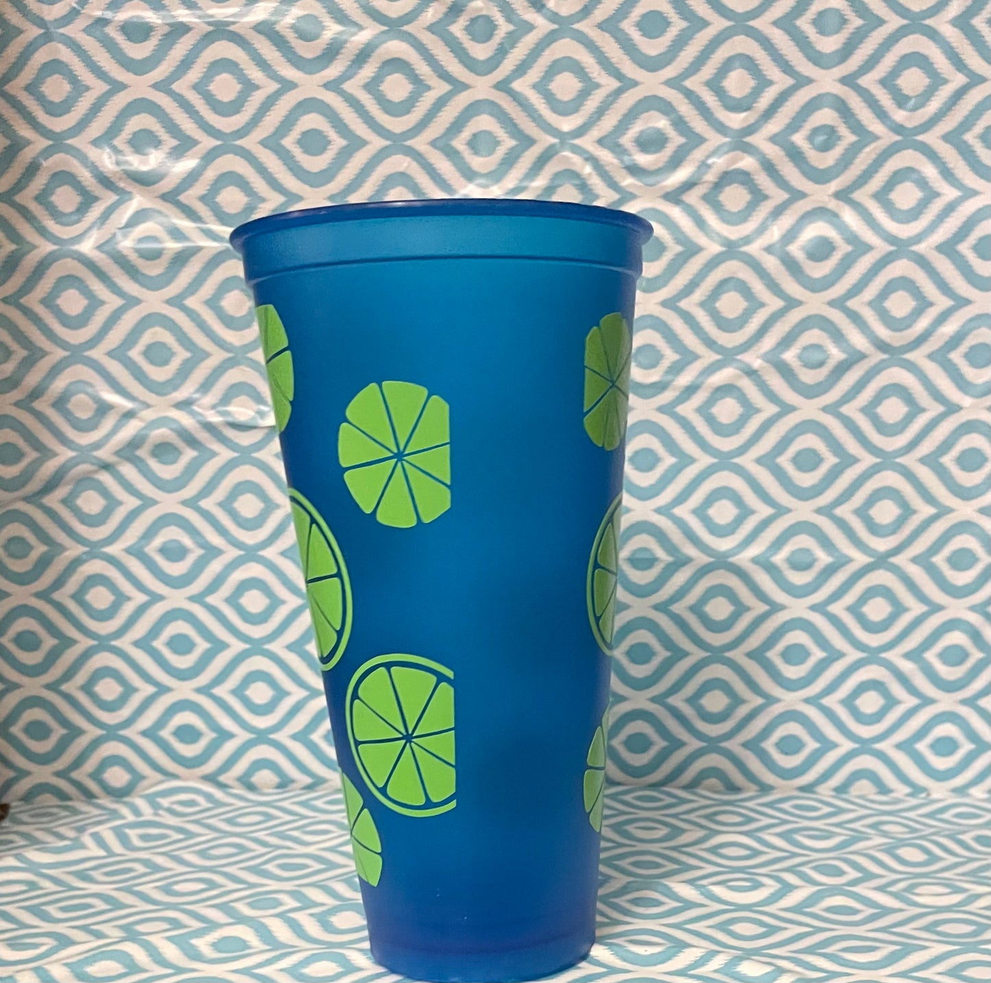 Green limes cold cup blue