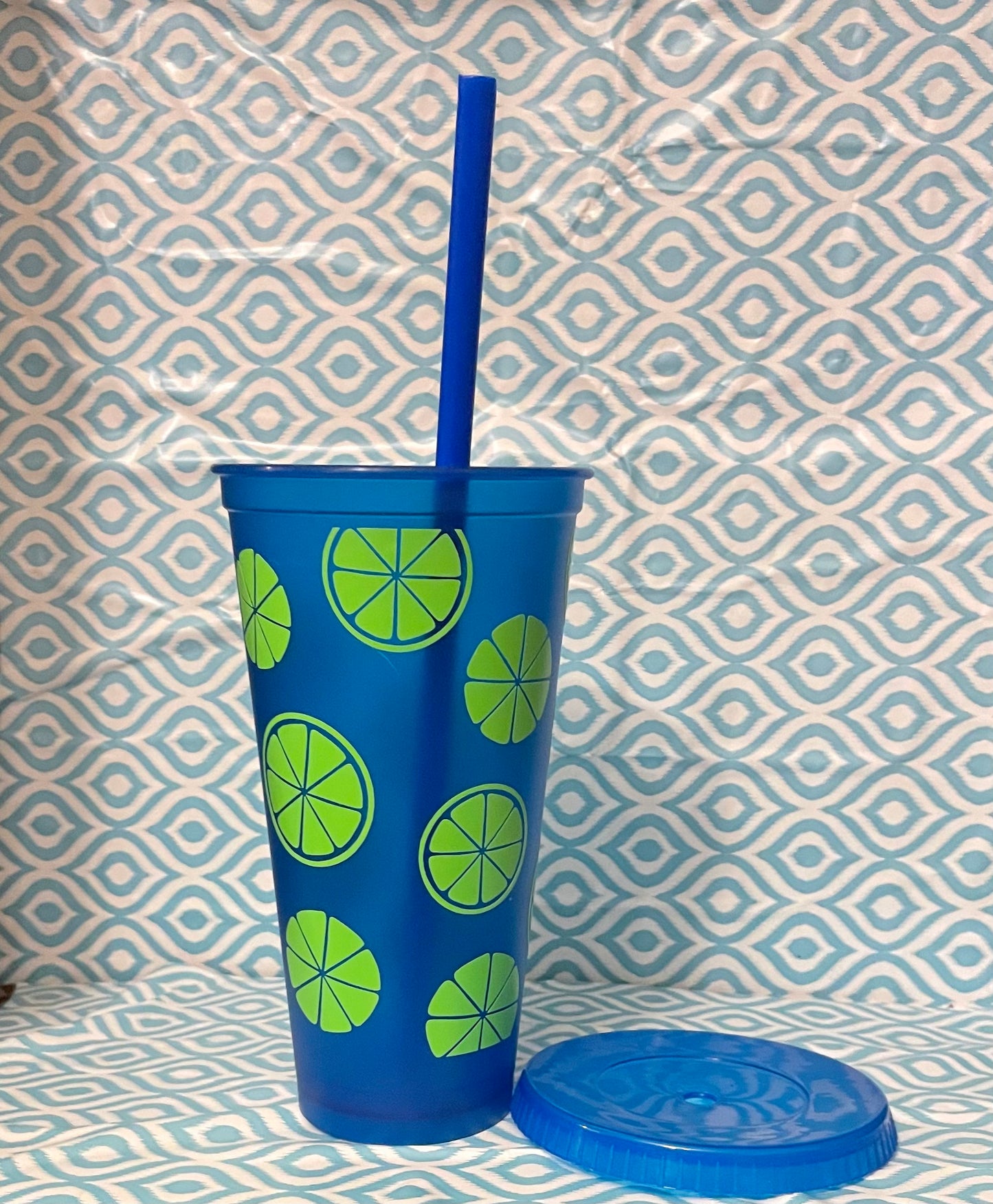 Green limes cold cup blue