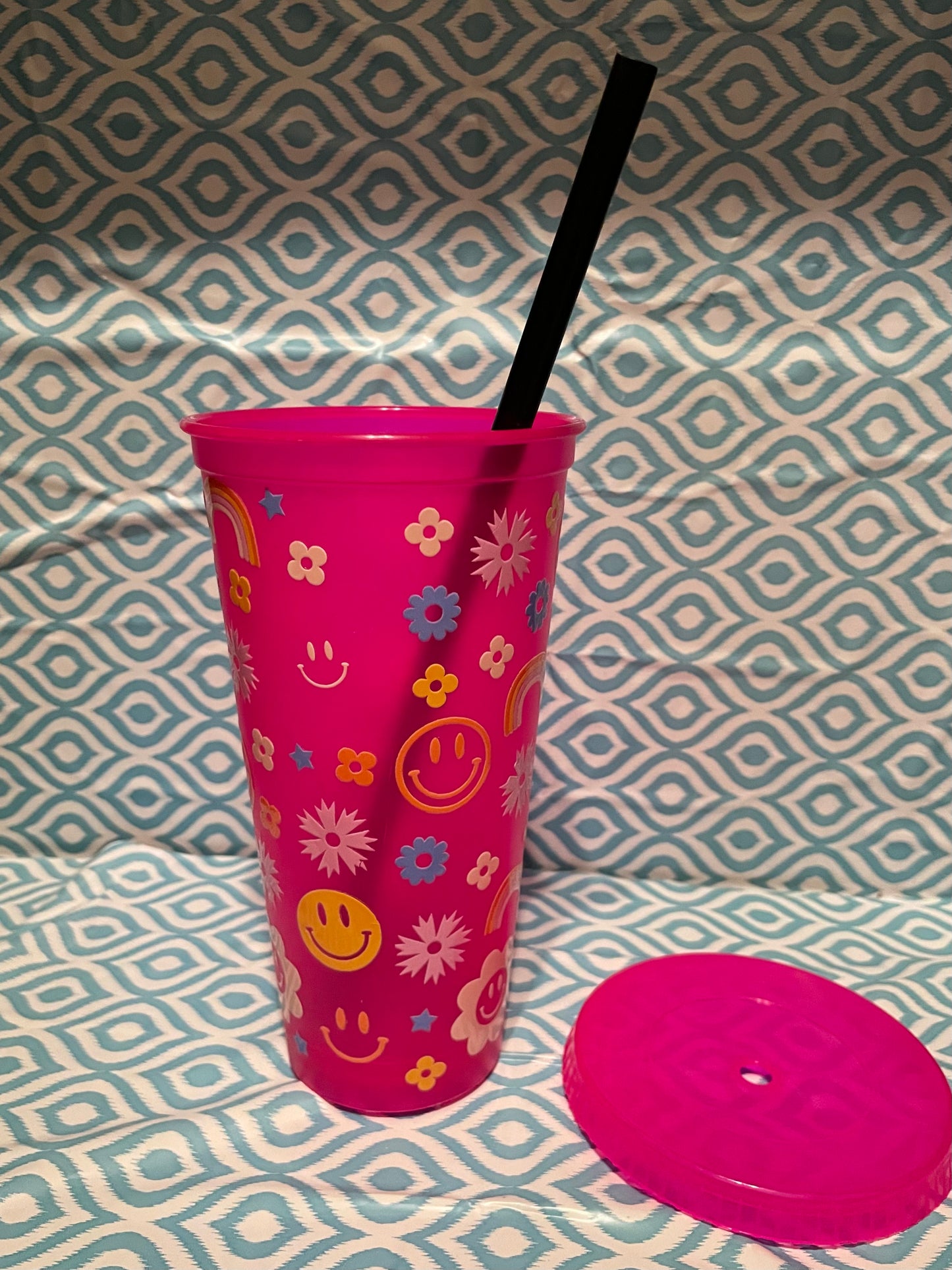 Dtf pattern cold cup pink