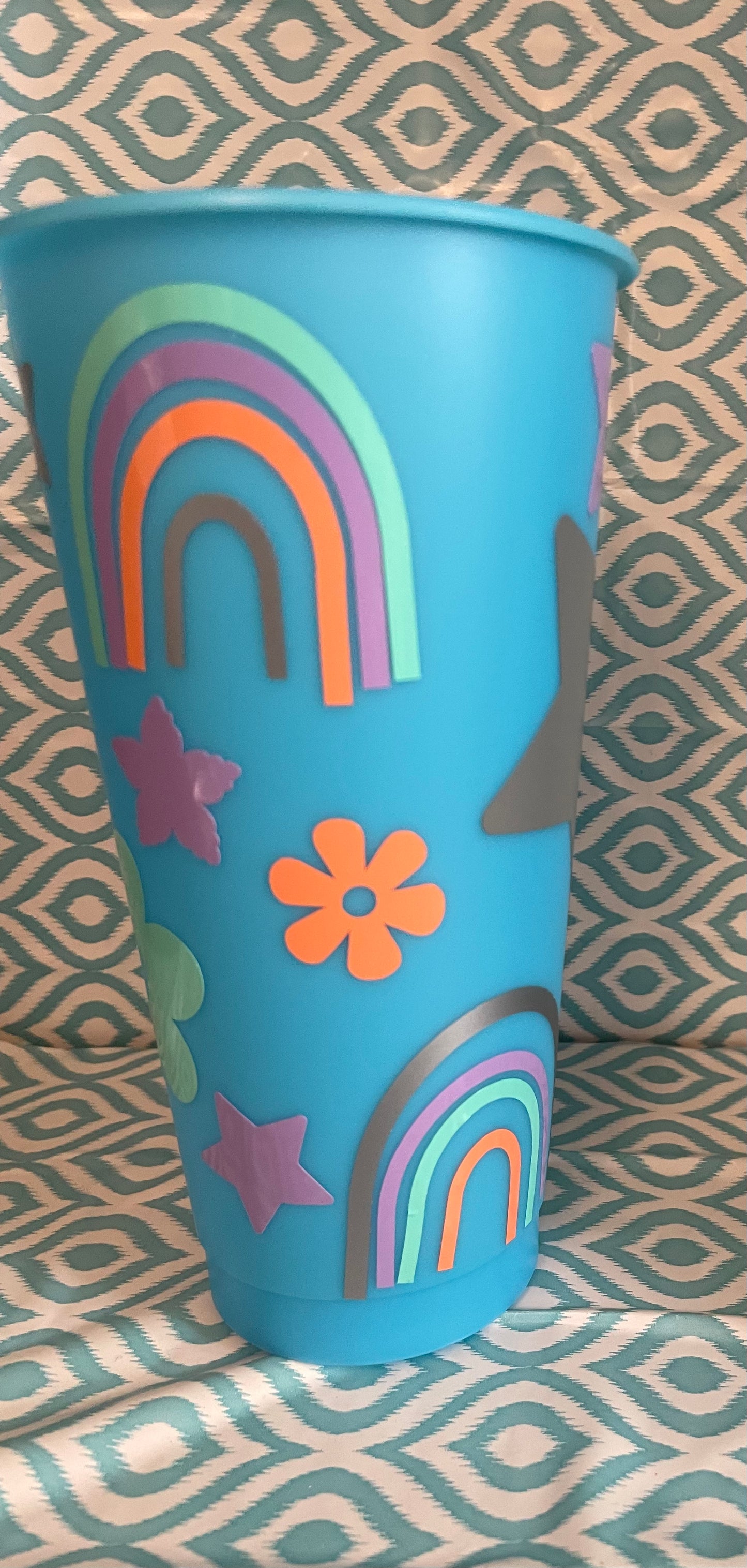 Rainbow flower star cold cup