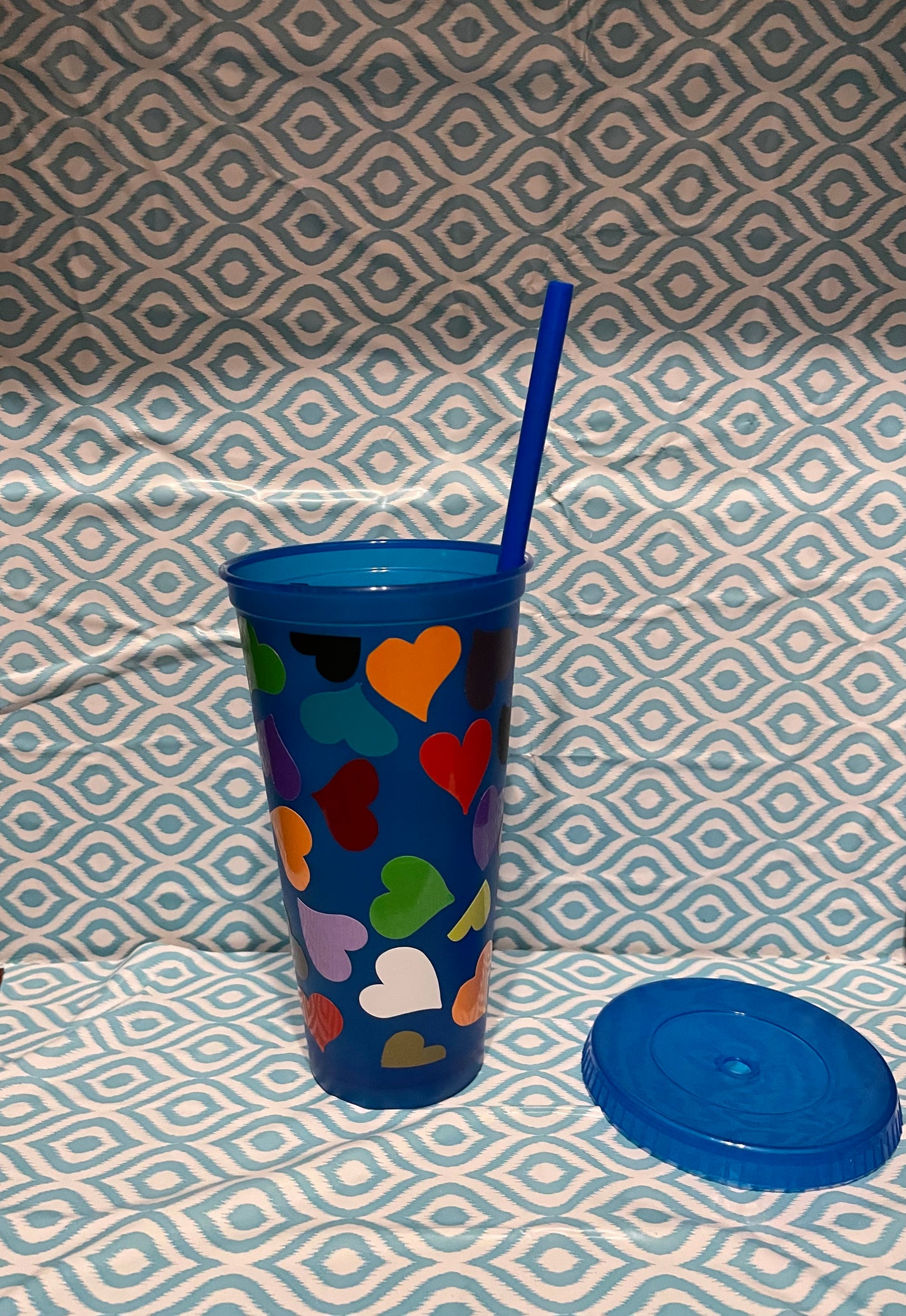 Mixed hearts cold cup blue