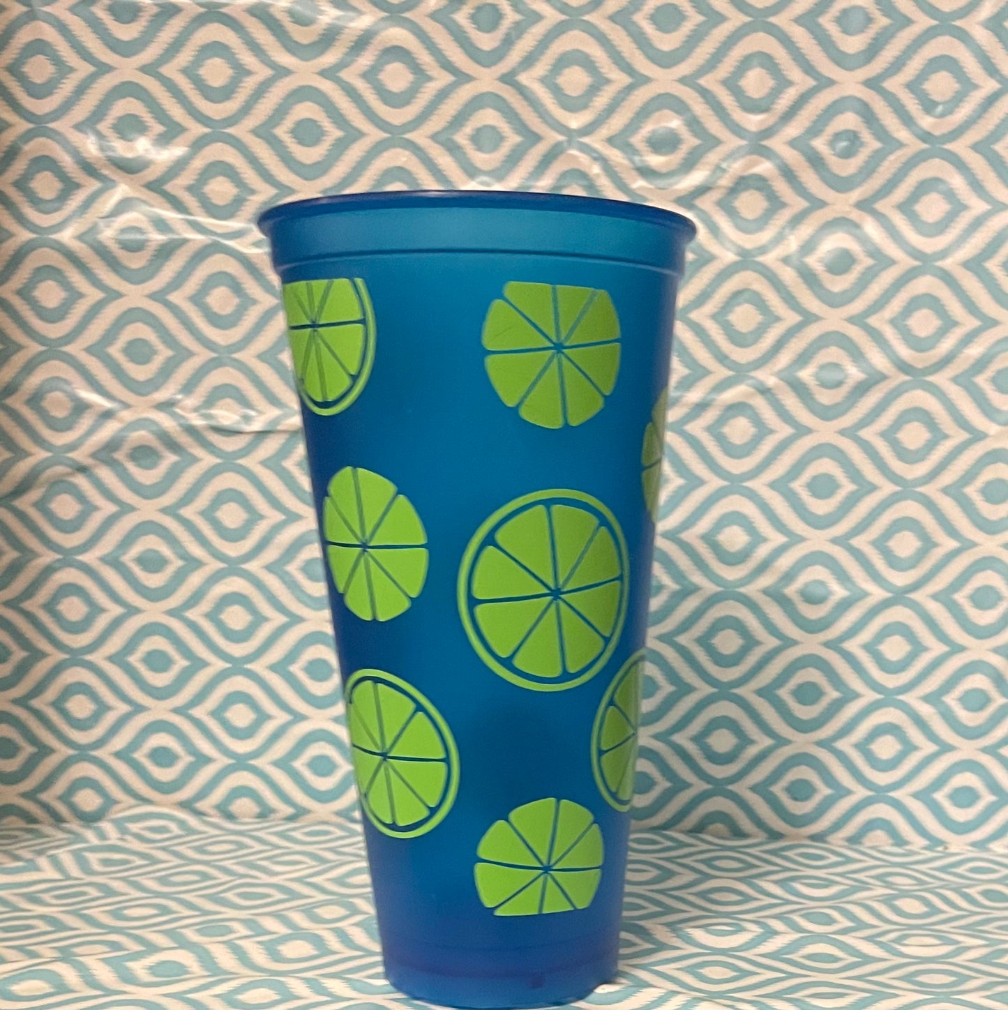 Green limes cold cup blue